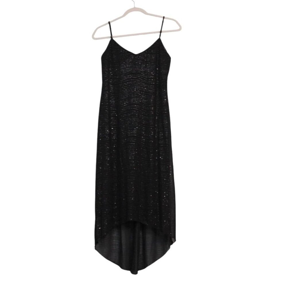 Vintage Y2K City Triangles Dress Size Medium Black Glitter Evening Formal Dainty